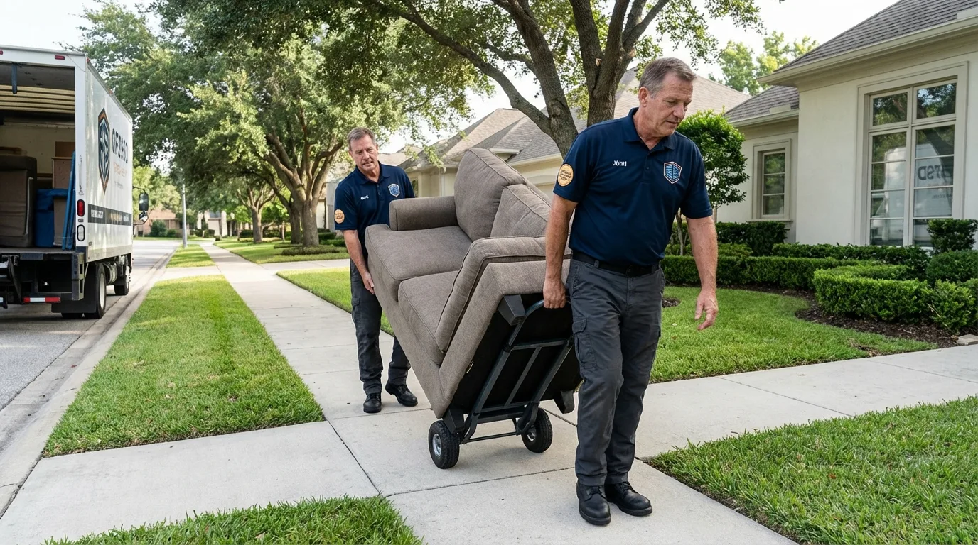 Local residential moving crew loading furniture in Hopkinton, RI
